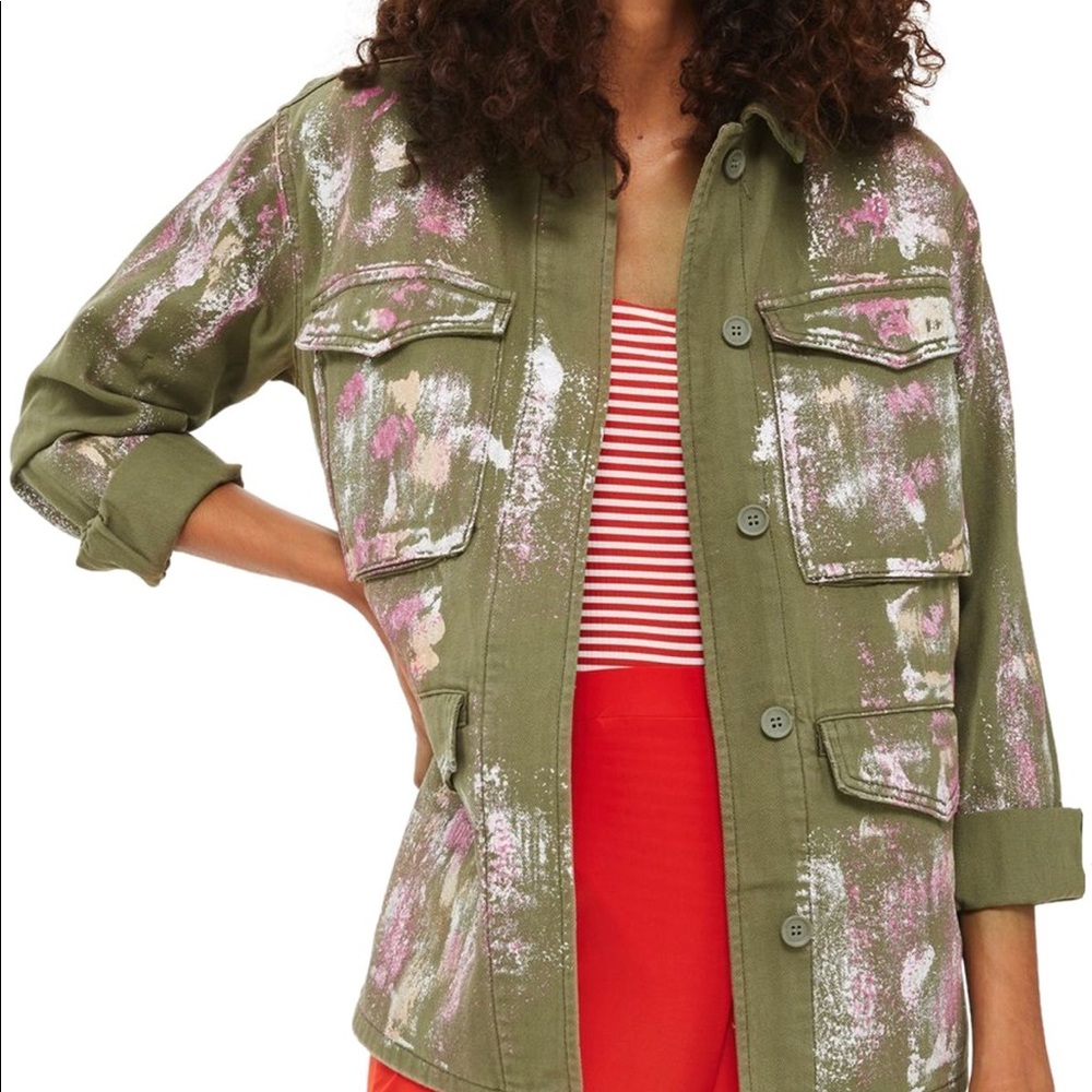 Topshop Olive Green with Sparkles Jacket